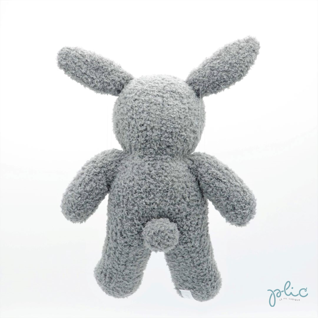 Lapin gris tissus bruissant, 42 cm, jouet peluche pour chien Flamingo